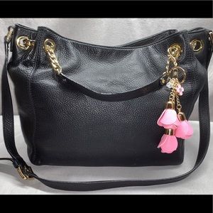 SOLD! Michael Kors Jet Set Black Leather Hobo Bag